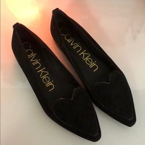 Calvin Klein Pointed Toe Suede Flats